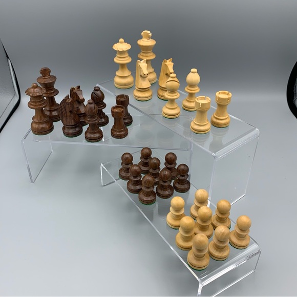 Wooden Chess Pieces Only Green Felt Bottom New in Bag (Listing #3) - Picture 2 of 10